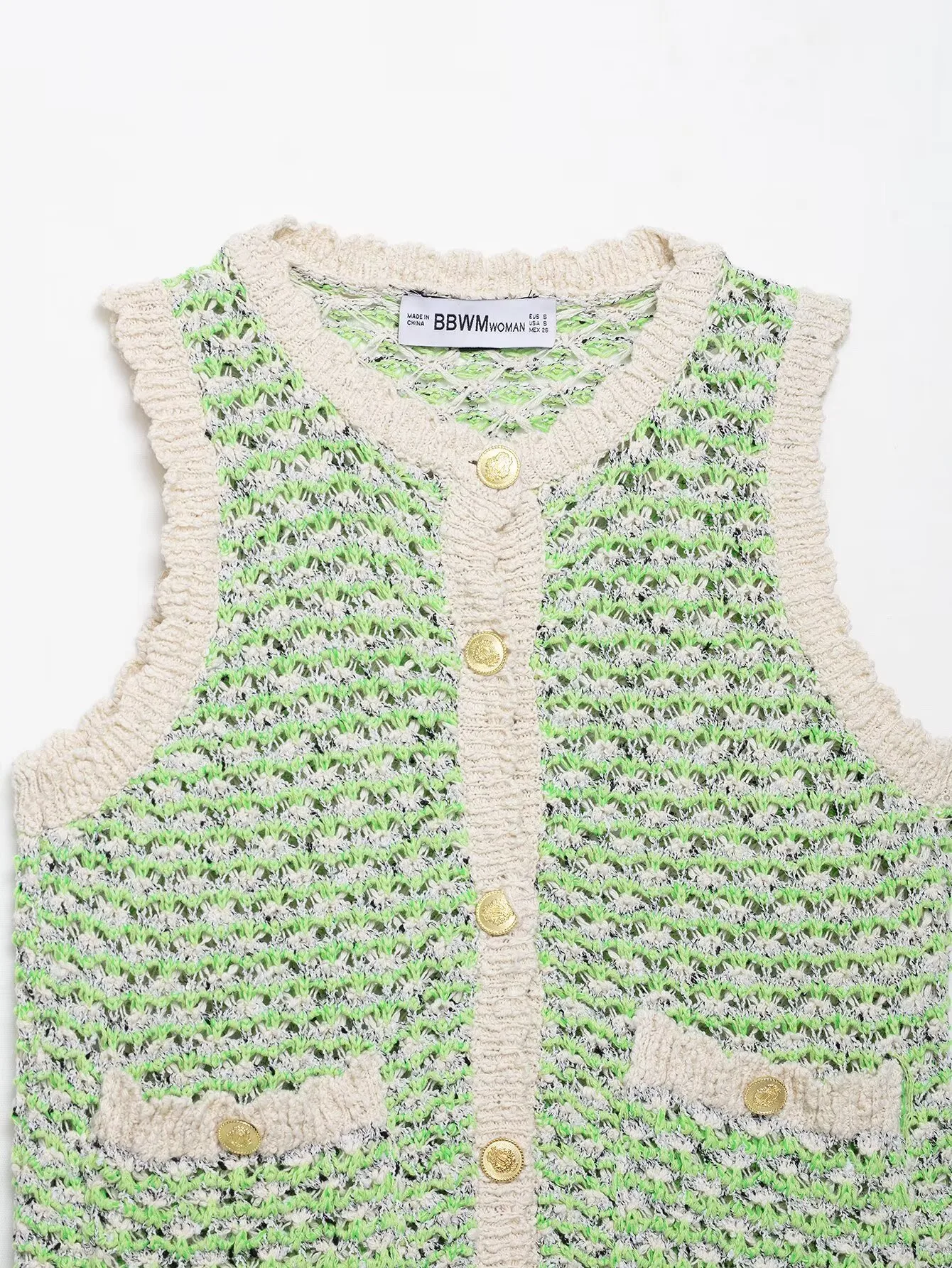 Fashionable Texture Knitted Women's Top European Style Round Neck Vest Pullover Single Button Closure Polyester Blend Regular Fit display picture 5