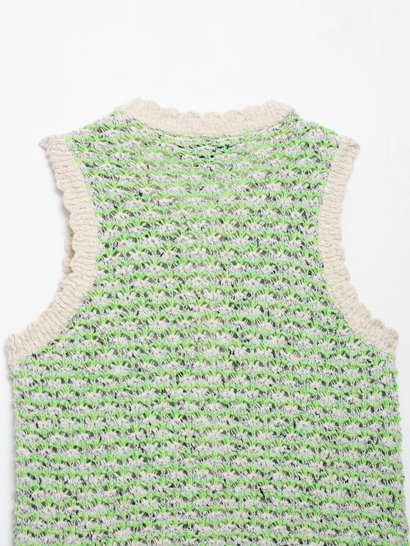Fashionable Texture Knitted Women's Top European Style Round Neck Vest Pullover Single Button Closure Polyester Blend Regular Fit display picture 10