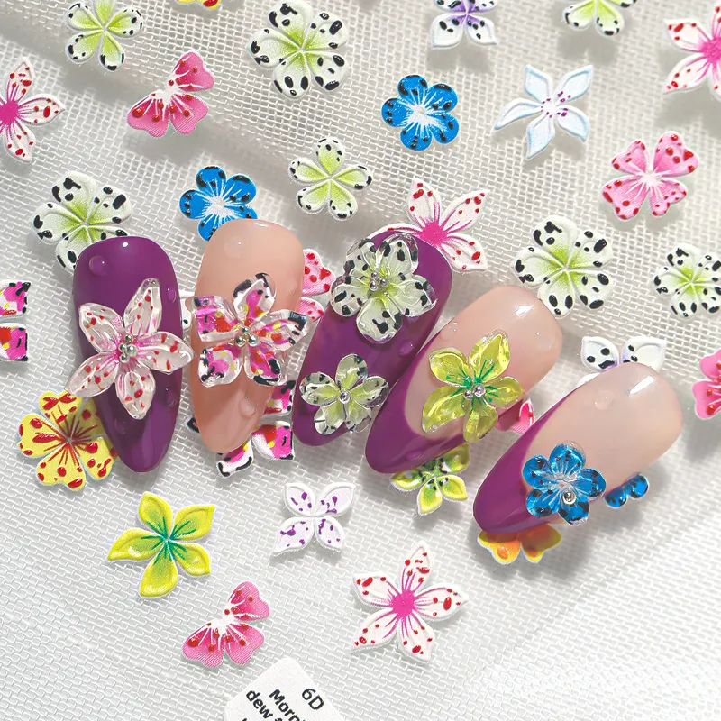 Cute Luxurious Flower Nail Stickers Nail Decoration Accessories display picture 4