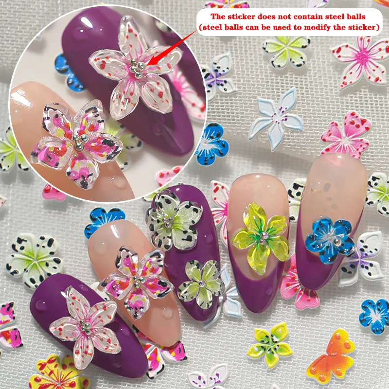 Cute Luxurious Flower Nail Stickers Nail Decoration Accessories display picture 1