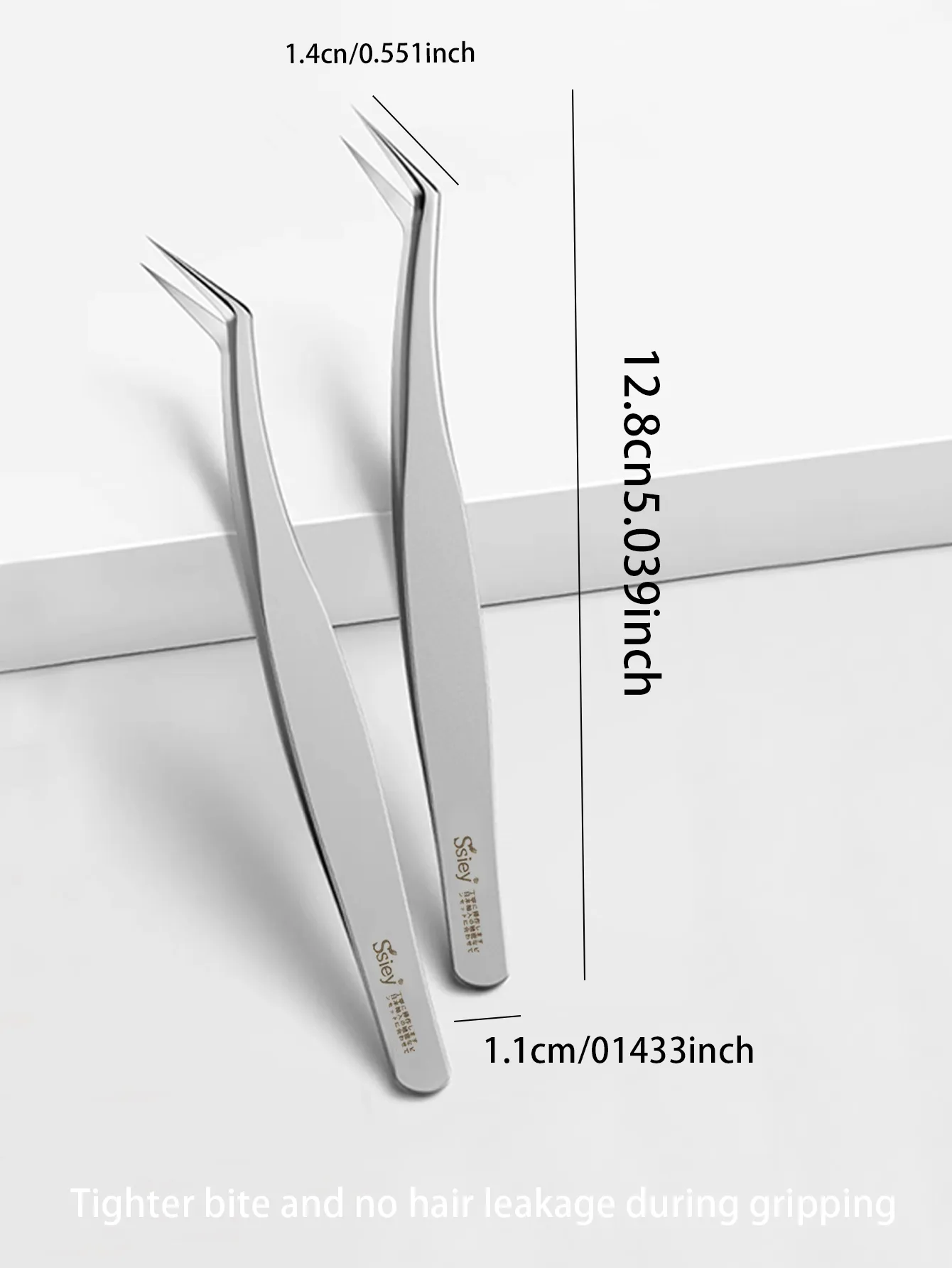 Solid Color Stainless Steel Eyelash Tweezers display picture 1