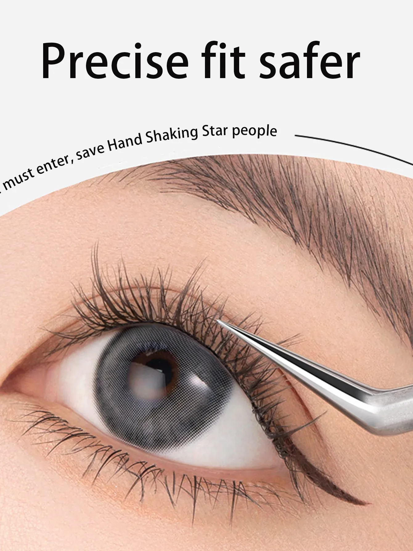 Solid Color Stainless Steel Eyelash Tweezers display picture 6