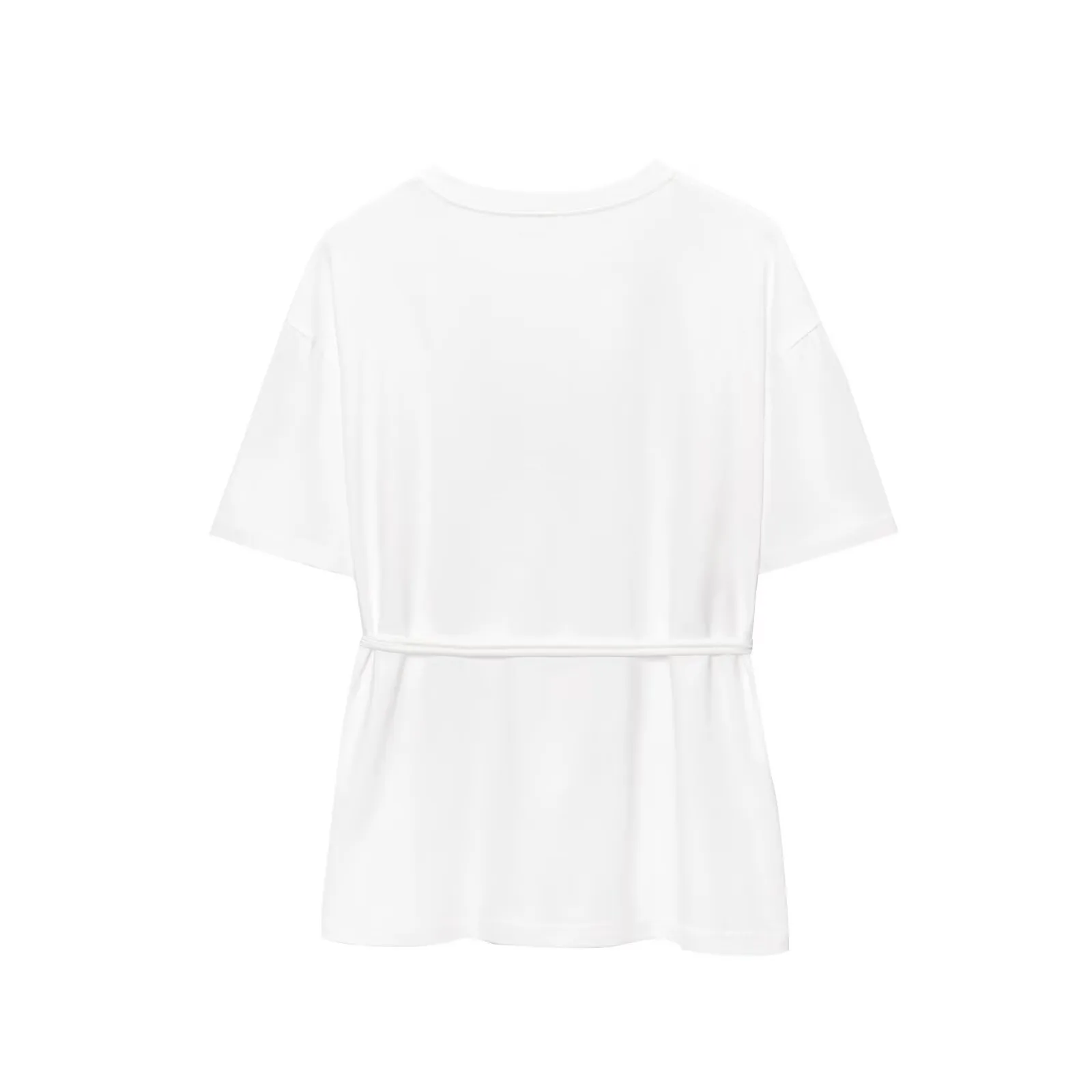 Ladies Basic Floral Pattern T-shirt Fashionable Casual Wear Polyester Fabric Round Neck Short Sleeve Comfortable Summer Top display picture 6