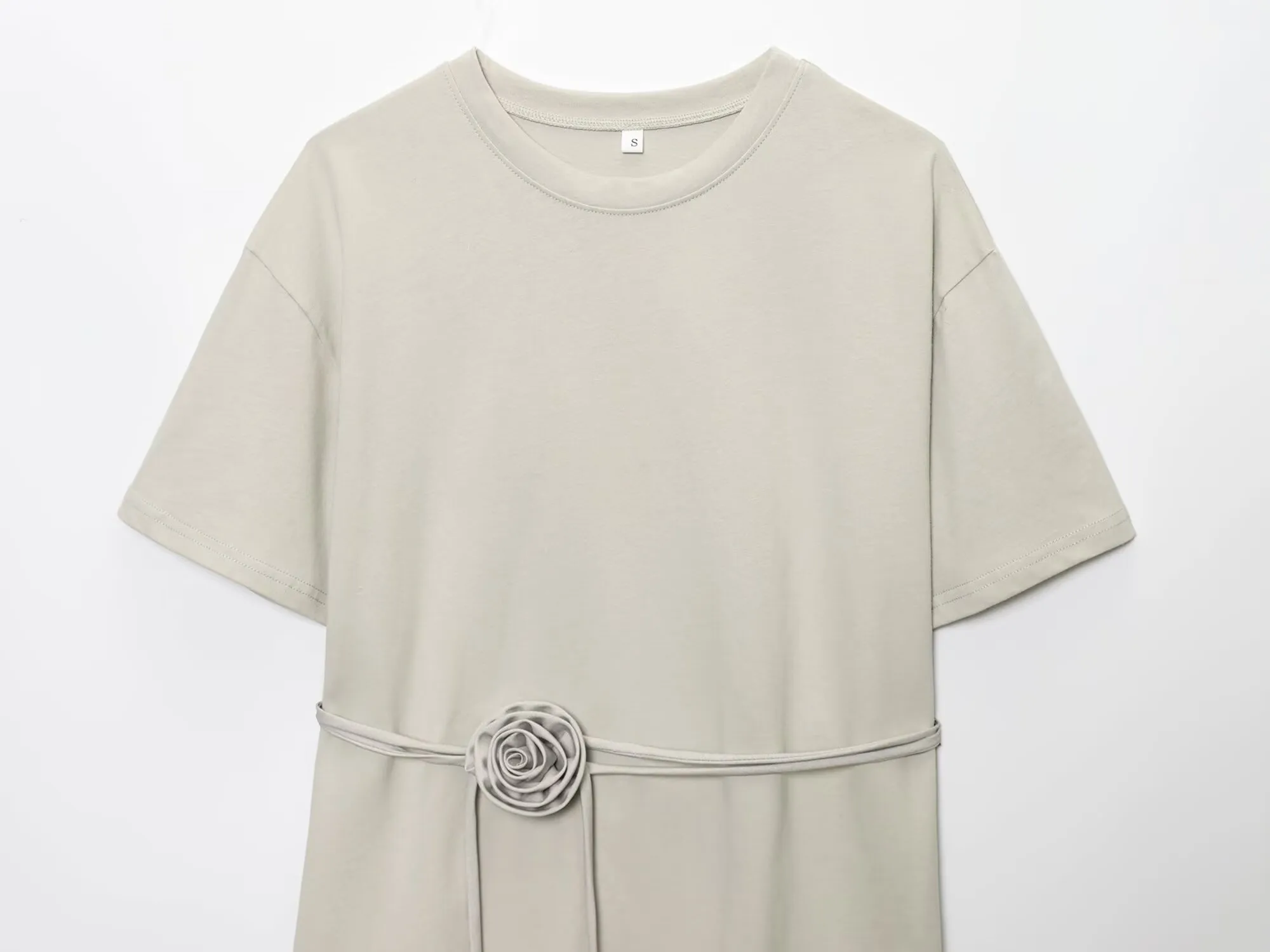 Ladies Basic Floral Pattern T-shirt Fashionable Casual Wear Polyester Fabric Round Neck Short Sleeve Comfortable Summer Top display picture 9