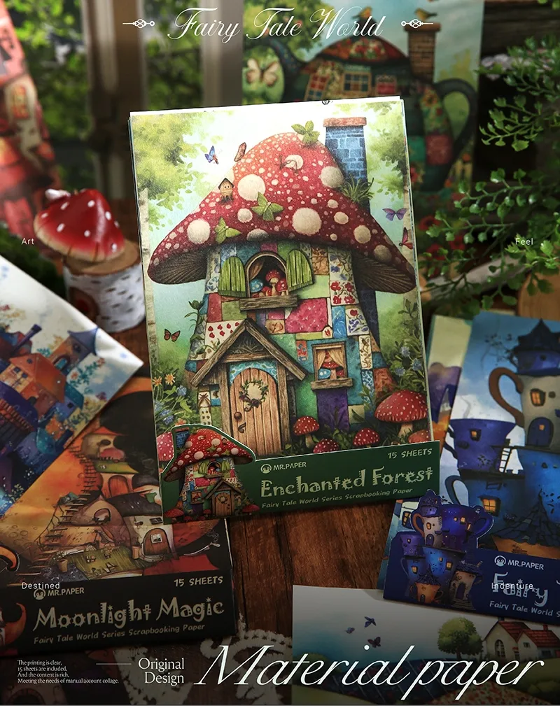1 Set Cartoon House Mushroom School Paper Cartoon Style Retro Artistic Card display picture 1
