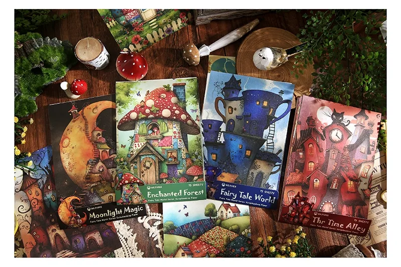 1 Set Cartoon House Mushroom School Paper Cartoon Style Retro Artistic Card display picture 2