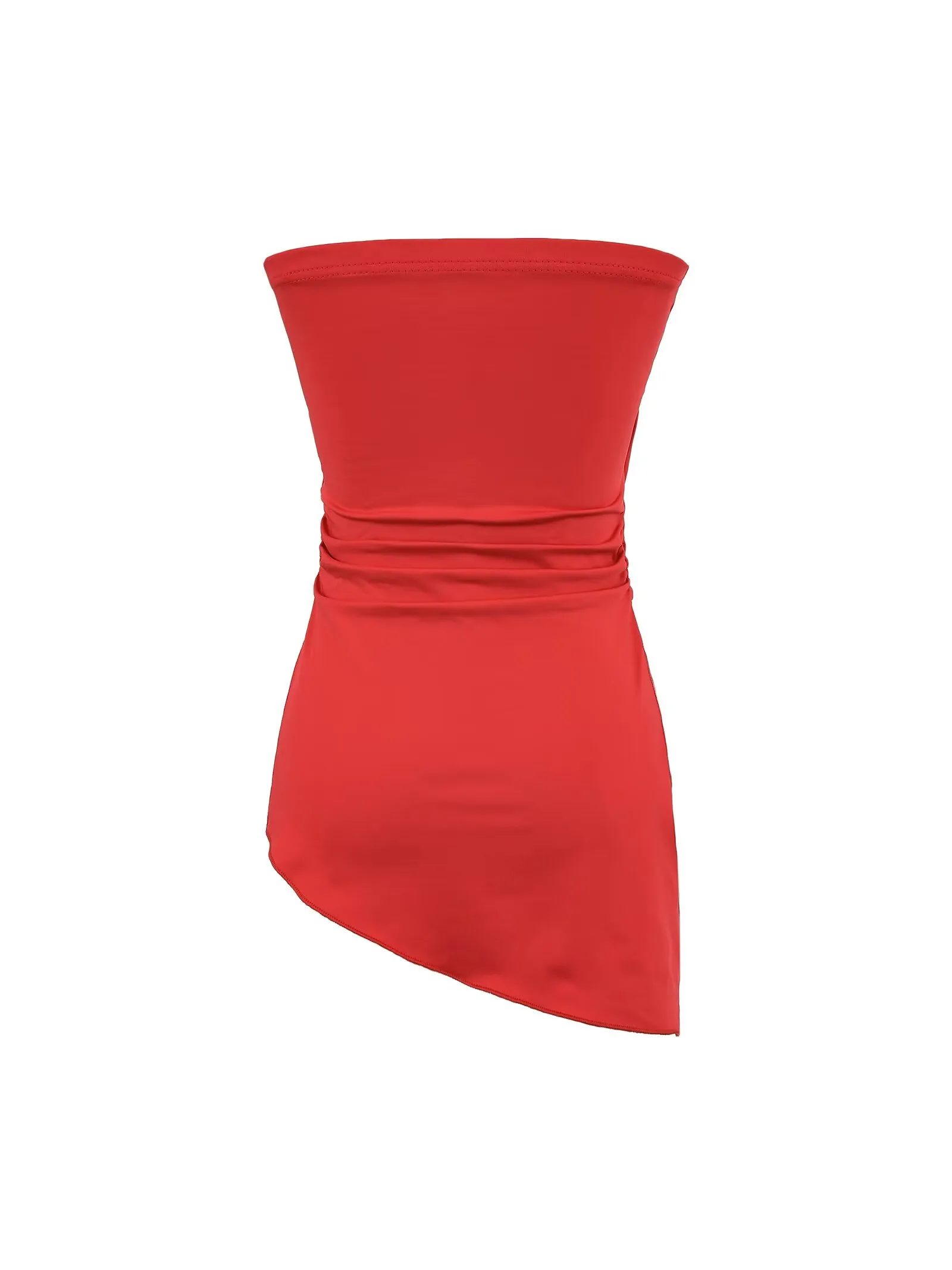 Women's Trendy Casual Comfortable Strapless Top Slant Hem Short Style Polyester Fabric Travel And Date Suitable High Street Style display picture 7