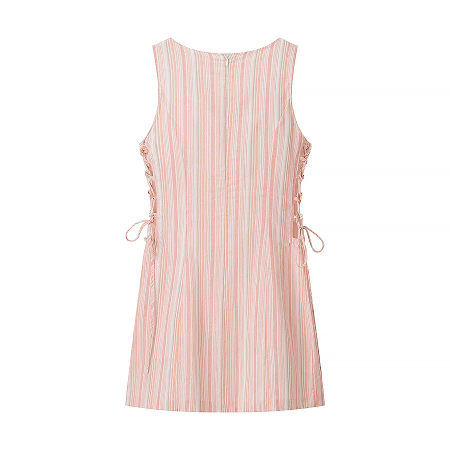 Elegant Striped Dress Women's Fashionable New Style Spring Essential Casual High Street Round Neck Sleeveless Knee-High display picture 2