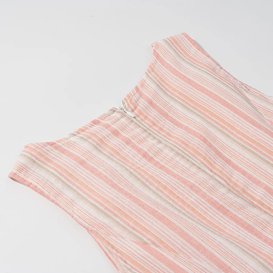 Elegant Striped Dress Women's Fashionable New Style Spring Essential Casual High Street Round Neck Sleeveless Knee-High display picture 6