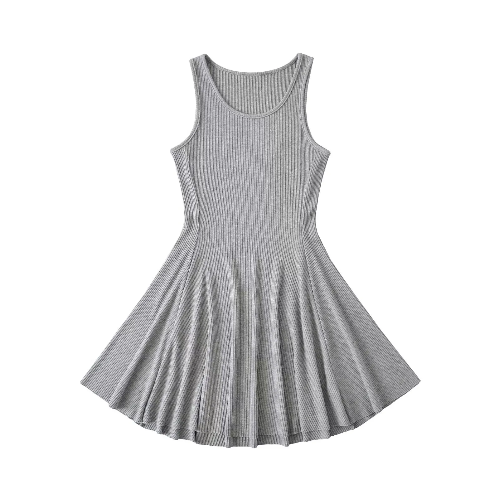 Ladies Basic Style Dress Suitable For Various Occasions Simple And Elegant Design Pure Color Weekend And Lawn Polyester Fabric Sleeveless Knee-Length Casual And Holiday Style Summer Regular Fit Slim Waist Mid Waist display picture 6