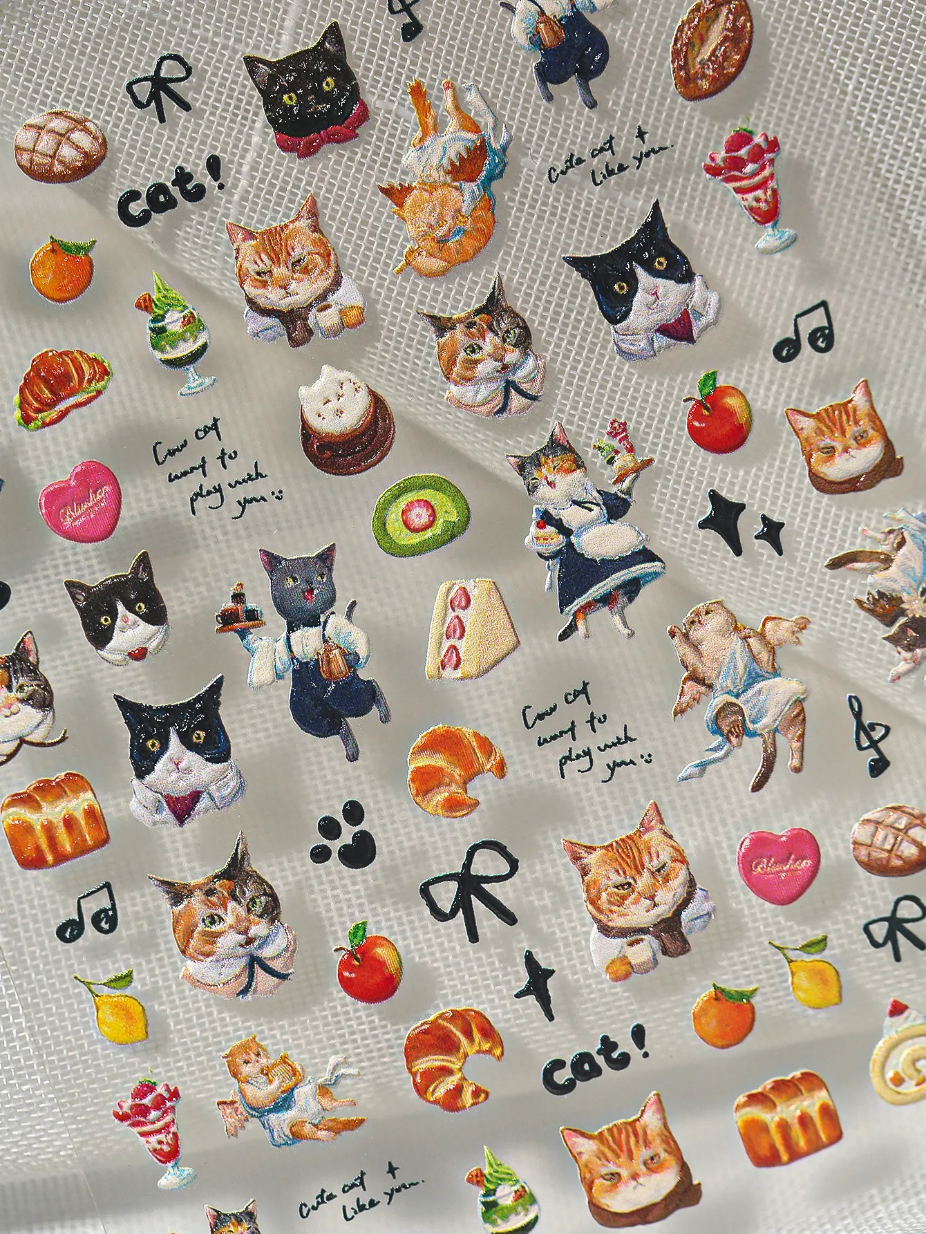 Cartoon Style New Style Pastoral Animal Fruit Cat Nail Stickers Nail Sticker display picture 6