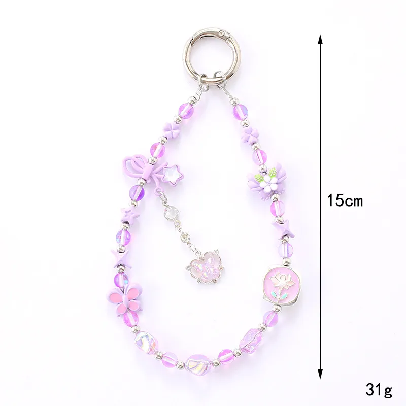 1 Piece Elegant Lady Star Butterfly Beaded Beaded Bag Pendant Mobile Phone Chain Keychain display picture 2