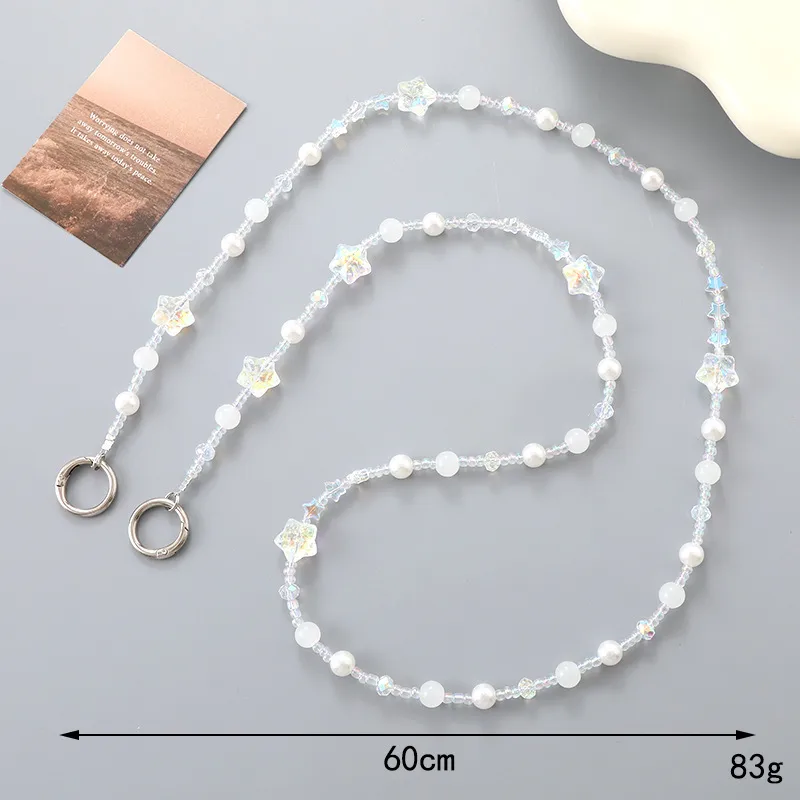 1 Piece Elegant Lady Star Beaded Beaded Bag Pendant Mobile Phone Chain Keychain display picture 4