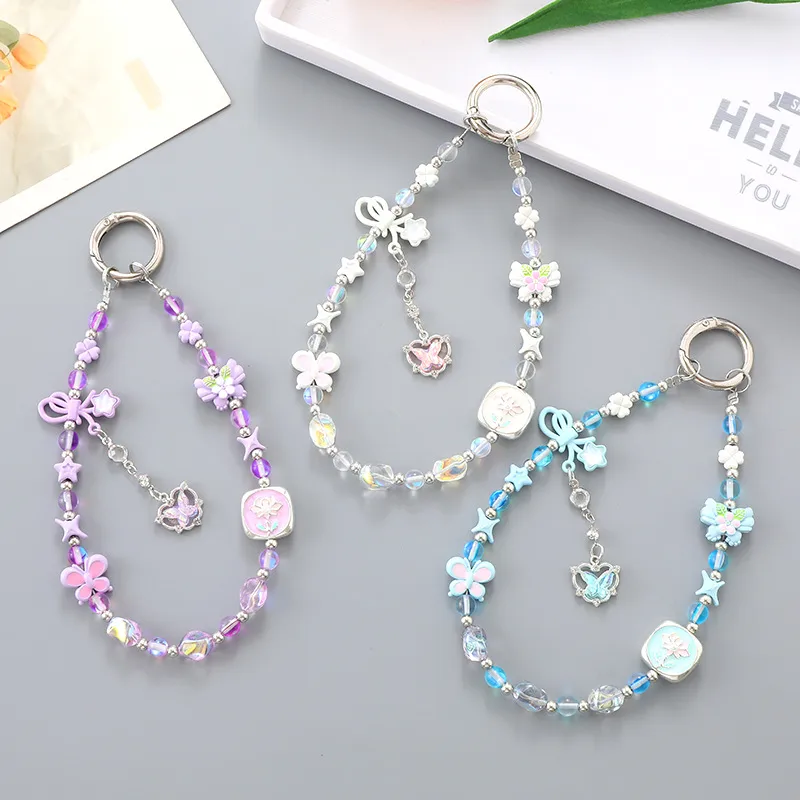 1 Piece Elegant Lady Star Butterfly Beaded Beaded Bag Pendant Mobile Phone Chain Keychain display picture 1