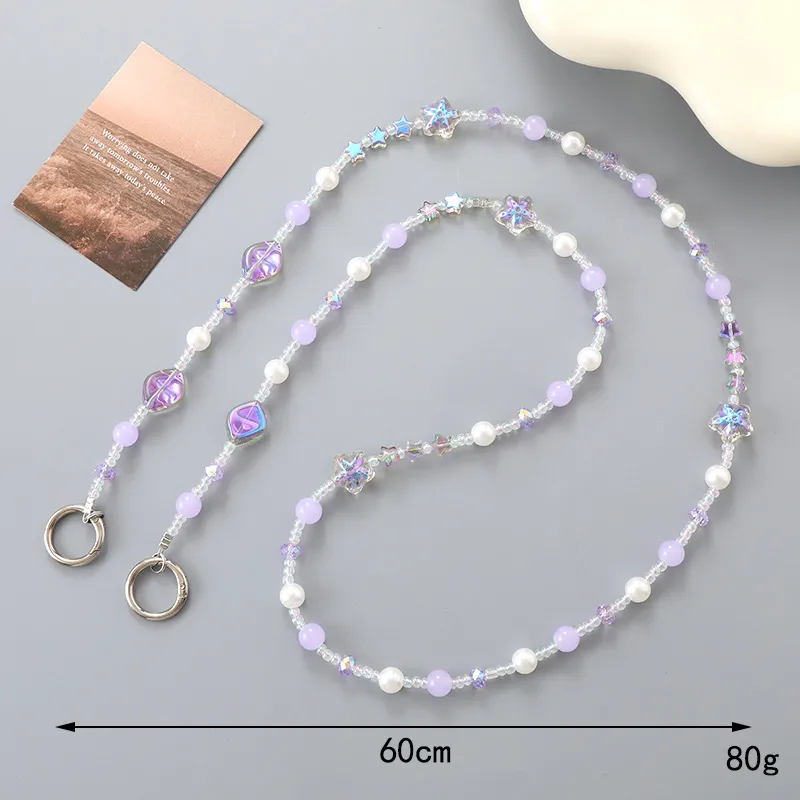 1 Piece Elegant Lady Star Beaded Beaded Bag Pendant Mobile Phone Chain Keychain display picture 2