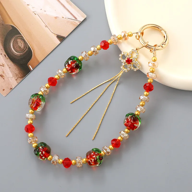 1 Piece Elegant Lady Fruit Beaded Beaded Bag Pendant Mobile Phone Chain Keychain display picture 4