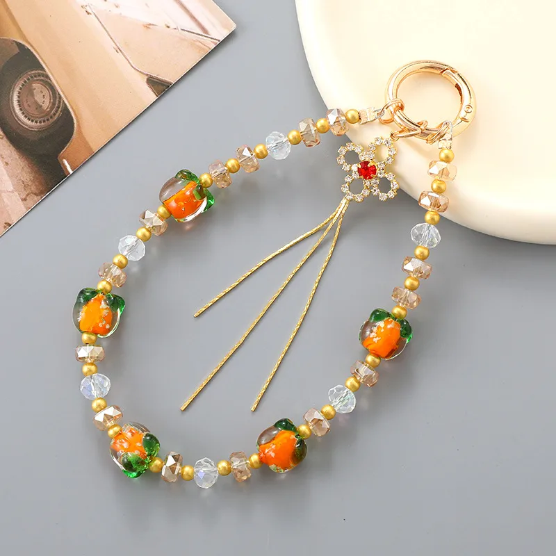 1 Piece Elegant Lady Fruit Beaded Beaded Bag Pendant Mobile Phone Chain Keychain display picture 3
