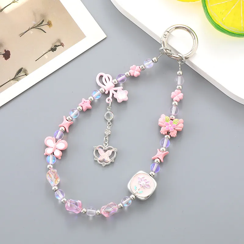 1 Piece Elegant Lady Star Butterfly Beaded Beaded Bag Pendant Mobile Phone Chain Keychain display picture 6