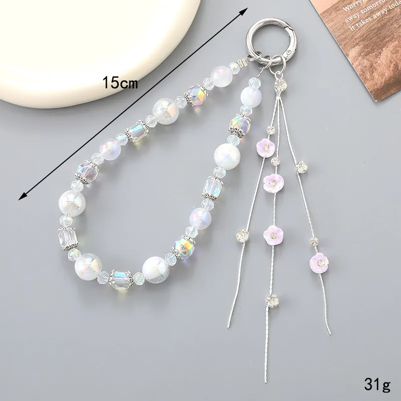 1 Piece Elegant Lady Flower Beaded Beaded Bag Pendant Mobile Phone Chain Keychain display picture 2