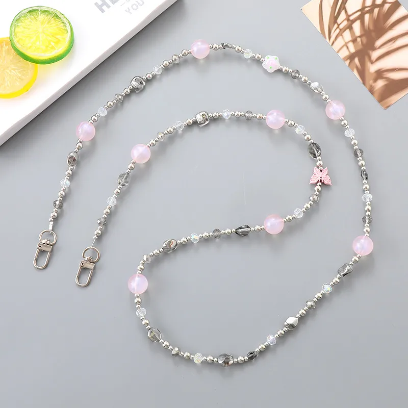 1 Piece Elegant Lady Geometric Beaded Beaded Bag Pendant Mobile Phone Chain Keychain display picture 3