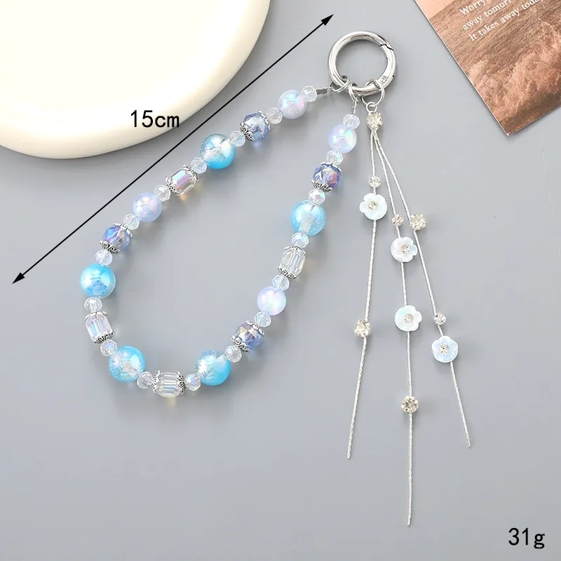 1 Piece Elegant Lady Flower Beaded Beaded Bag Pendant Mobile Phone Chain Keychain display picture 3