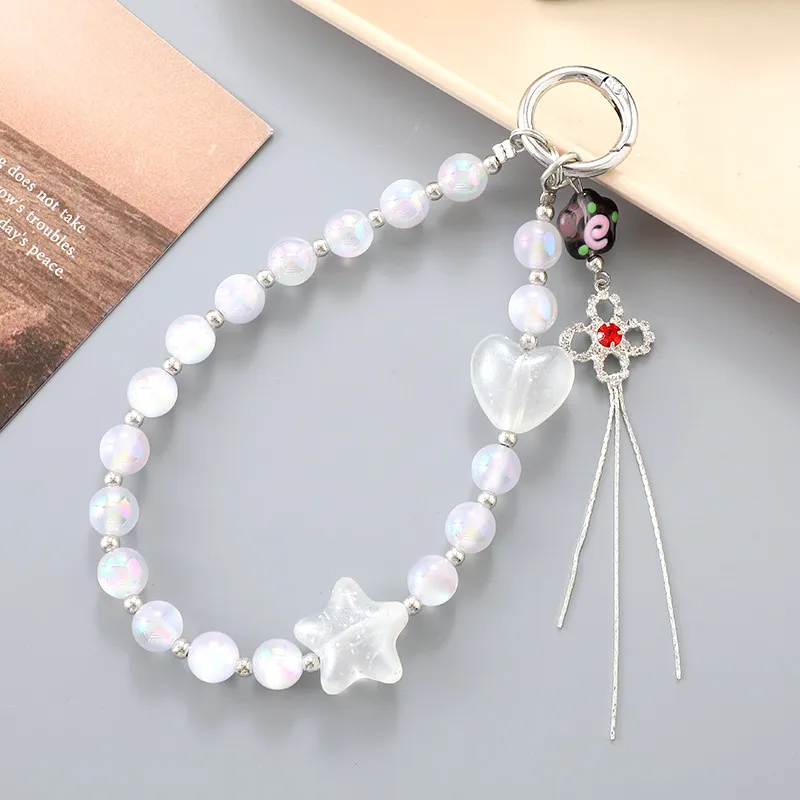 1 Piece Elegant Lady Star Heart Shape Beaded Beaded Bag Pendant Mobile Phone Chain Keychain display picture 7