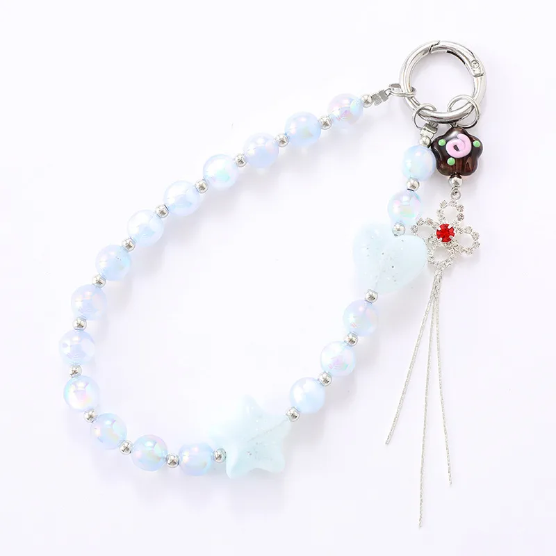 1 Piece Elegant Lady Star Heart Shape Beaded Beaded Bag Pendant Mobile Phone Chain Keychain display picture 8