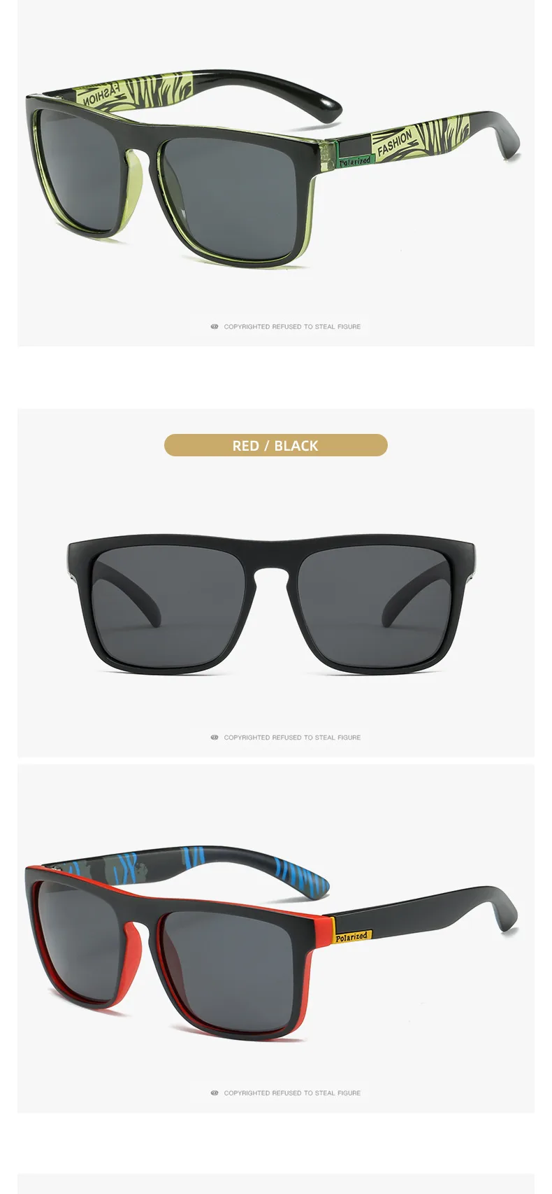 Outdoor Riding Polarized Elastic Paint Sunglasses Men's Retro Sports Sunglasses Men's UV Protection D731 display picture 9