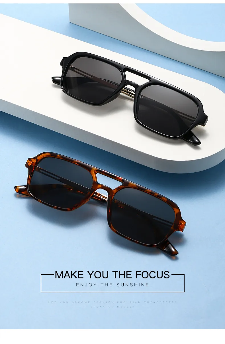 New  Double Beam Aviator Sunglasses Women's Online Red Sunglasses Travel Fashion Wear Men's New Sunglasses display picture 4