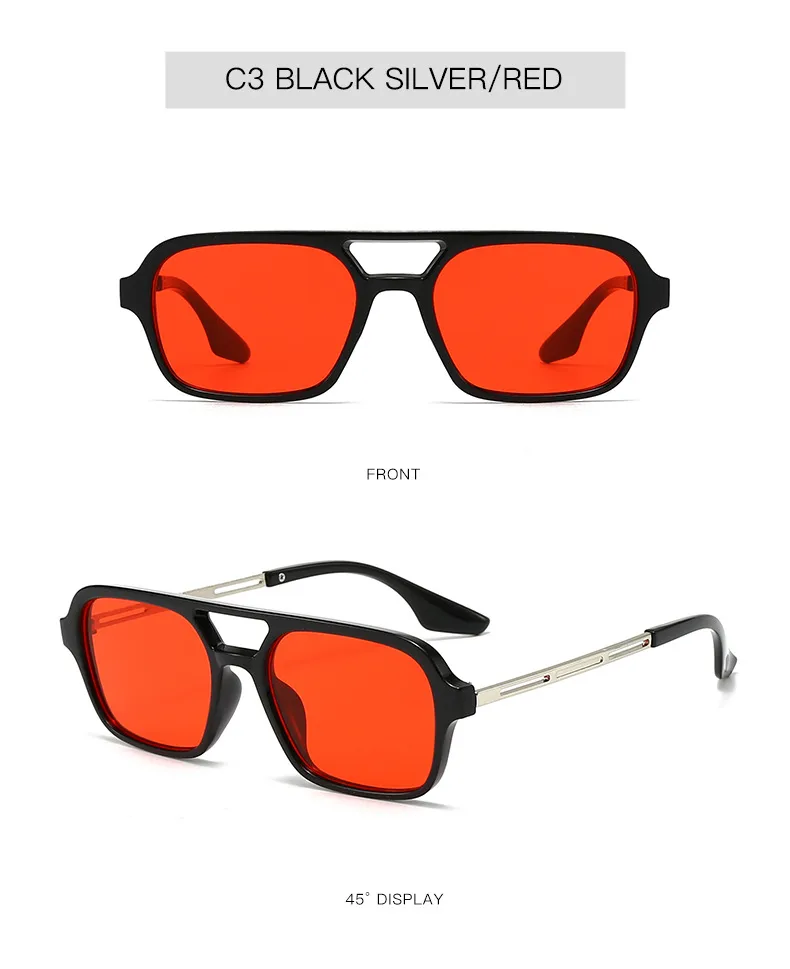 New  Double Beam Aviator Sunglasses Women's Online Red Sunglasses Travel Fashion Wear Men's New Sunglasses display picture 8