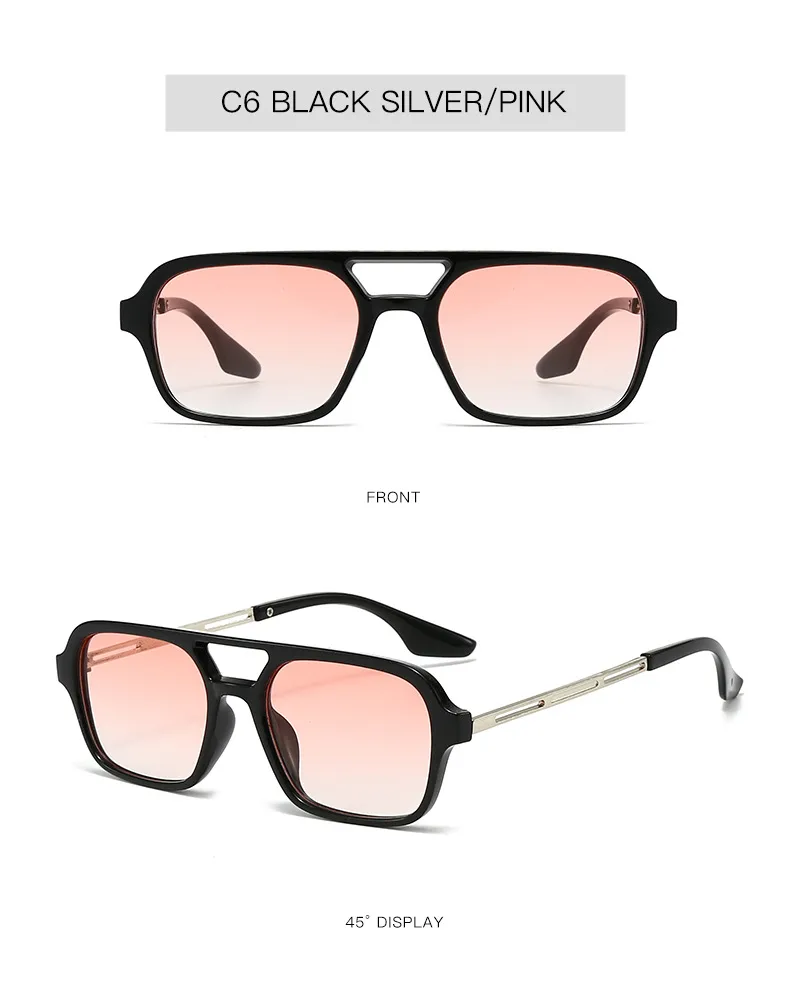 New  Double Beam Aviator Sunglasses Women's Online Red Sunglasses Travel Fashion Wear Men's New Sunglasses display picture 11