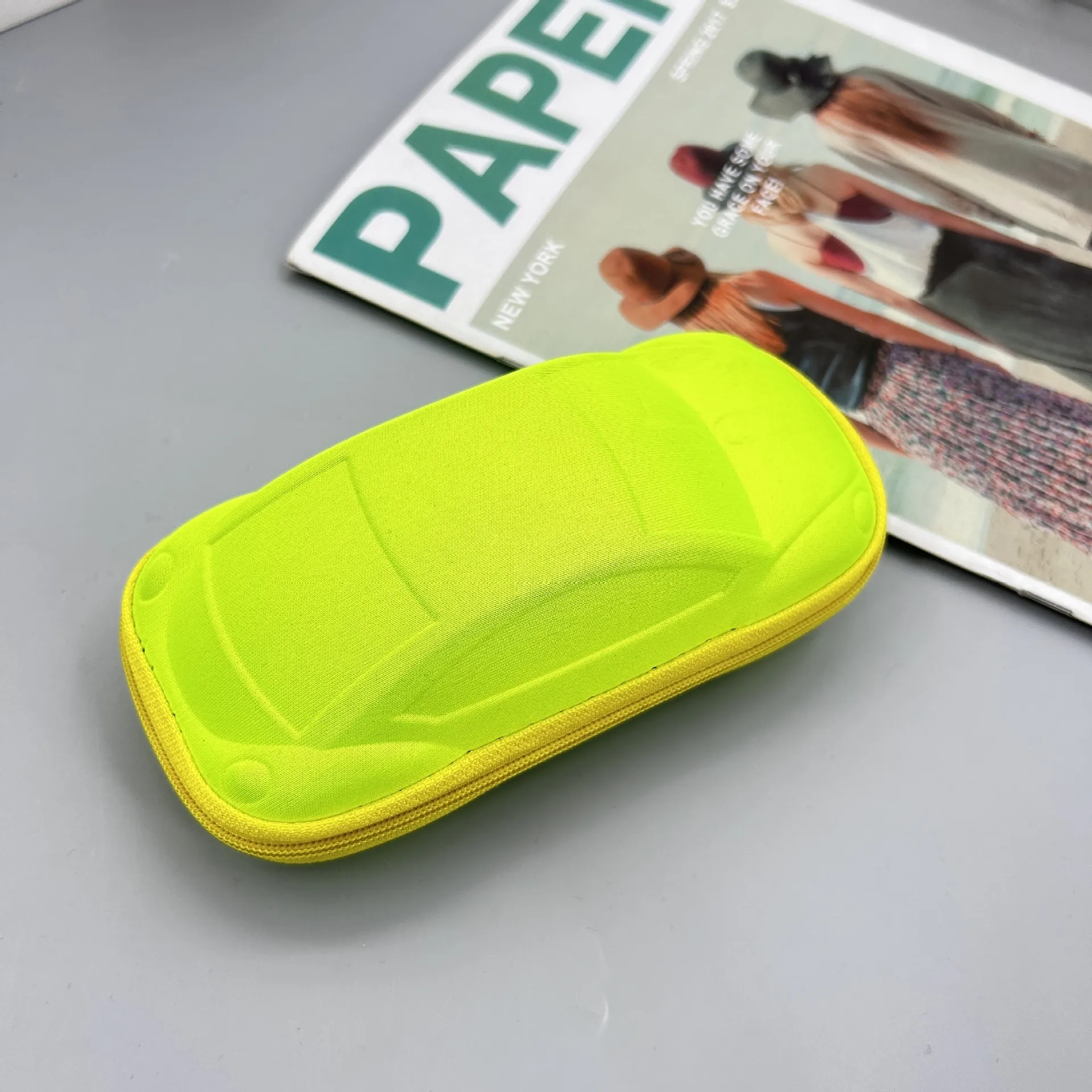 Cute Cartoon Car Children Sunglasses Sunglasses Glasses Box Portable Stationery Storage Box Color Zipper Box display picture 6