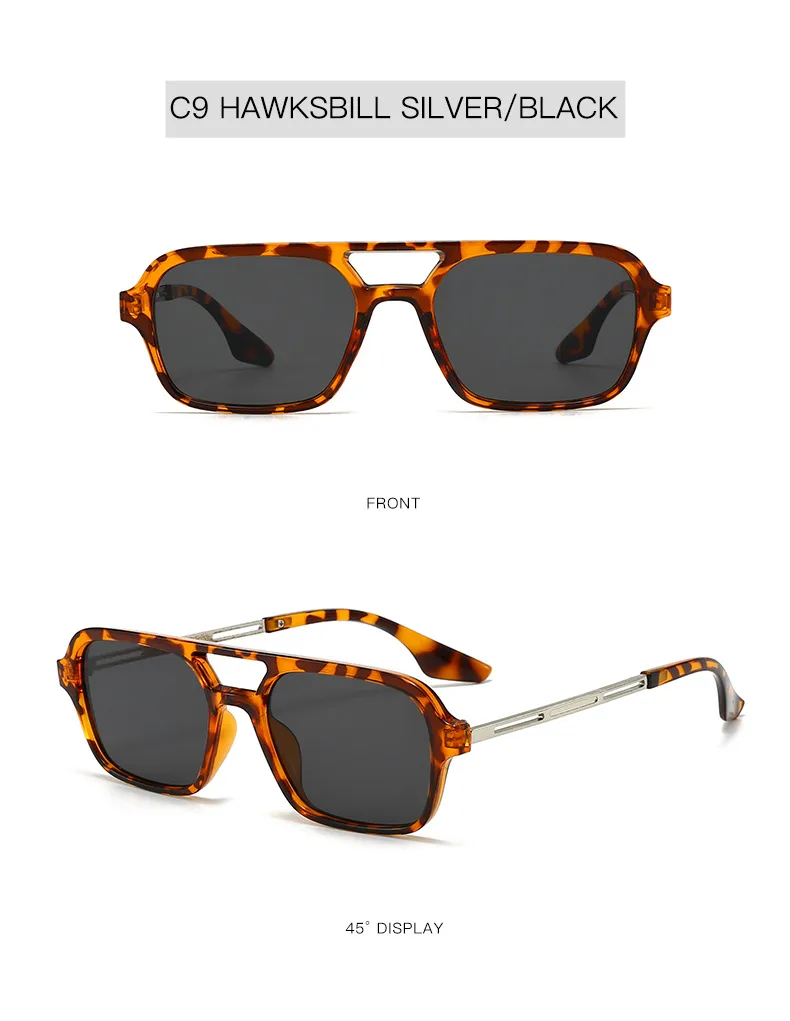 New  Double Beam Aviator Sunglasses Women's Online Red Sunglasses Travel Fashion Wear Men's New Sunglasses display picture 14