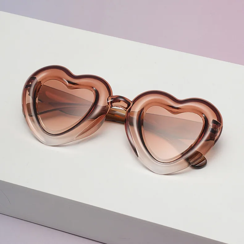 Children's Love Sunglasses Candy Color Peach Heart Children's Sunglasses Peng Balls Baby Glasses SUNGLASSES display picture 8