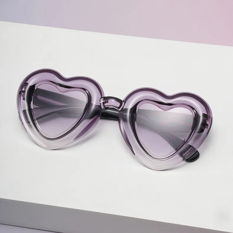 Children's Love Sunglasses Candy Color Peach Heart Children's Sunglasses Peng Balls Baby Glasses SUNGLASSES display picture 10