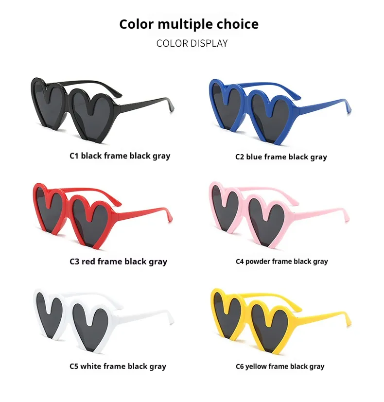 New  Photo Performance Sunglasses Funny Love Birthday Party Sunglasses Atmosphere Love Heart-shaped Sunglasses display picture 2