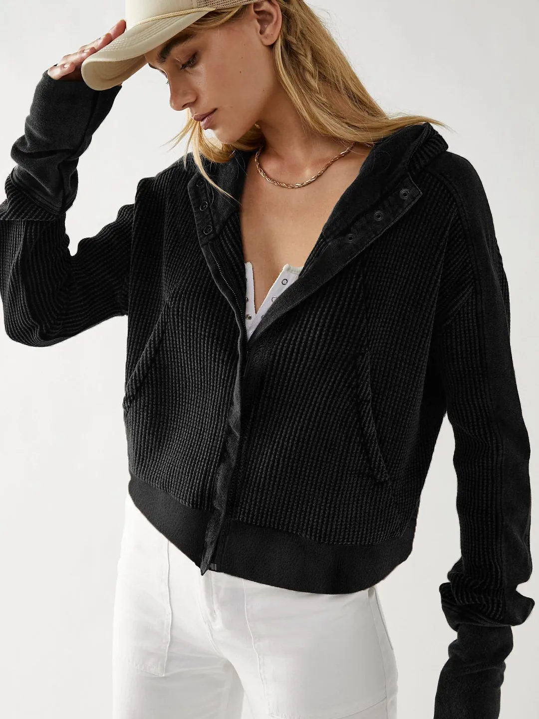 Explosions Sweater Zipper Button Long Sleeve Loose Casual Top Autumn And Winter Fashion Brand All-match Hoodie display picture 3