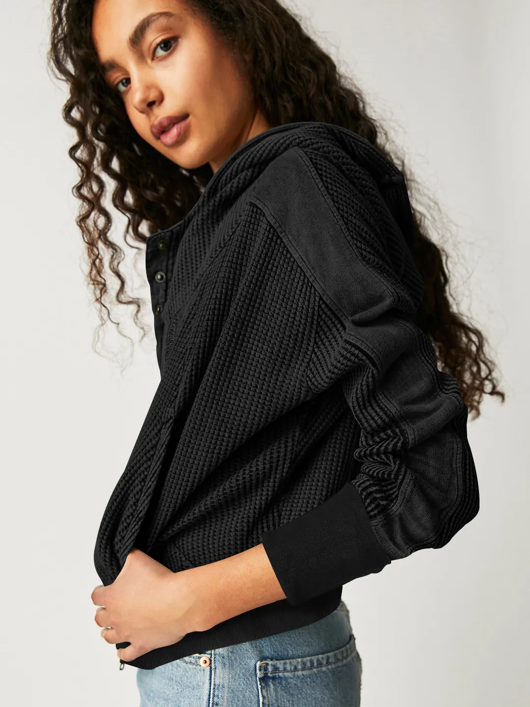 Explosions Sweater Zipper Button Long Sleeve Loose Casual Top Autumn And Winter Fashion Brand All-match Hoodie display picture 6