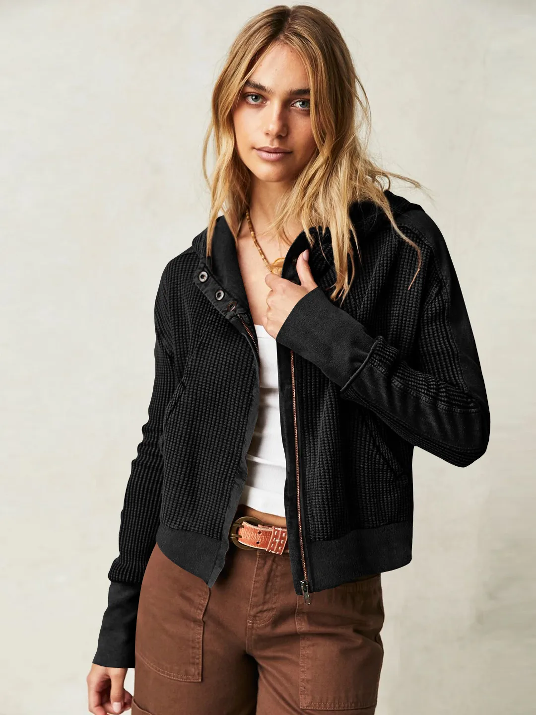Explosions Sweater Zipper Button Long Sleeve Loose Casual Top Autumn And Winter Fashion Brand All-match Hoodie display picture 8