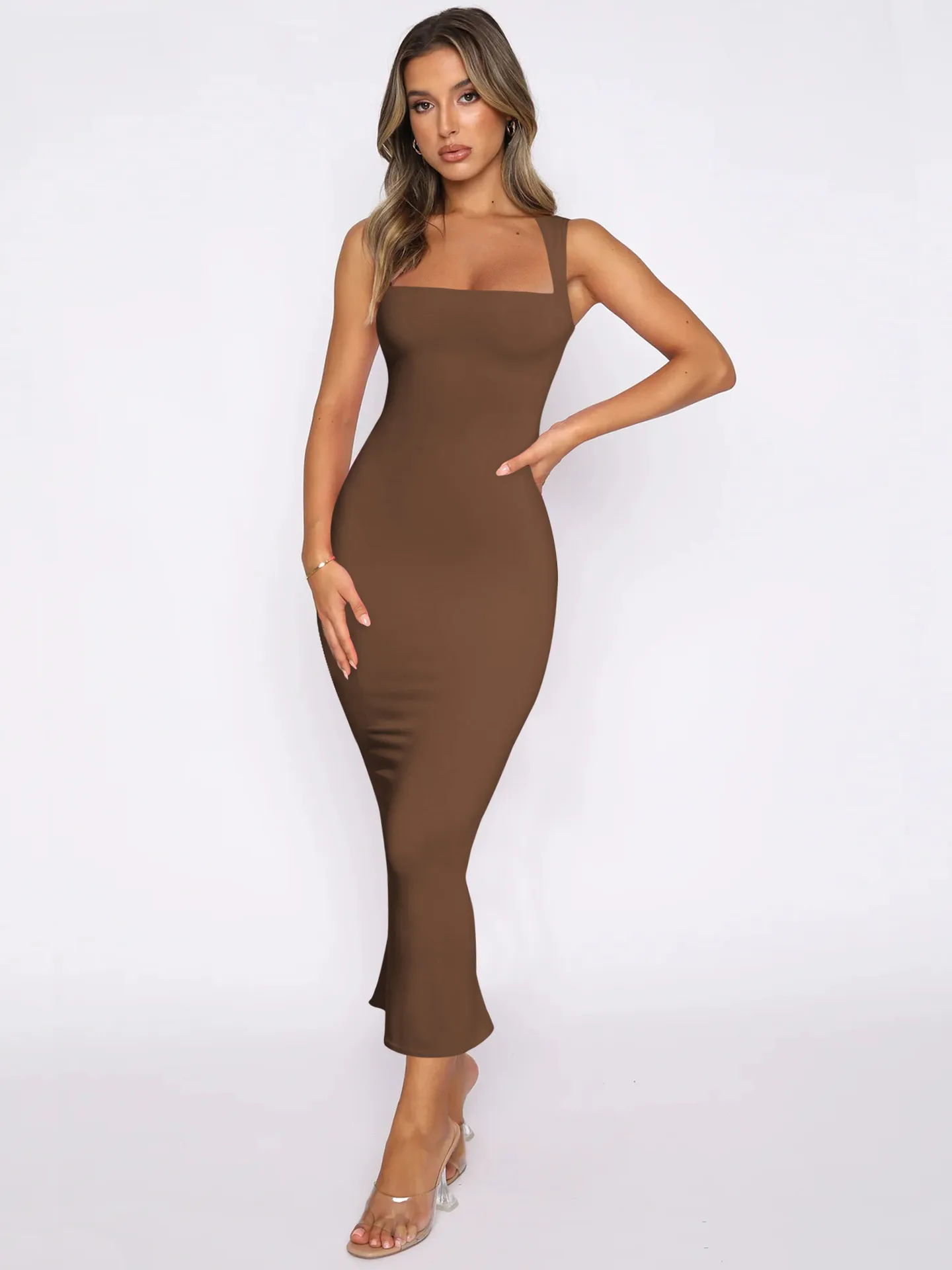 Women's Hip Skirt Women's   Hot Spring And Summer Split Slim Dress Solid Color Sexy Dress display picture 2