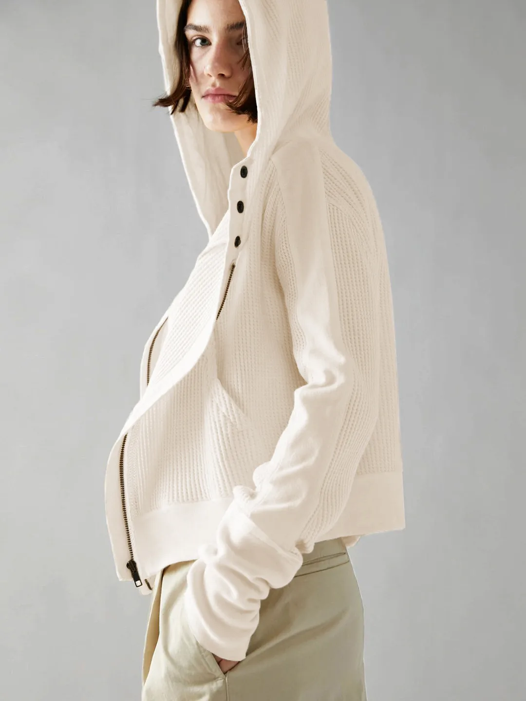 Explosions Sweater Zipper Button Long Sleeve Loose Casual Top Autumn And Winter Fashion Brand All-match Hoodie display picture 17