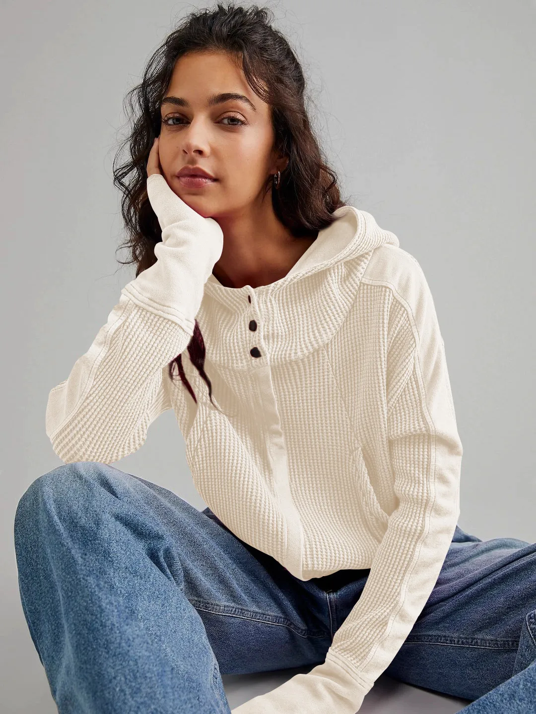 Explosions Sweater Zipper Button Long Sleeve Loose Casual Top Autumn And Winter Fashion Brand All-match Hoodie display picture 22
