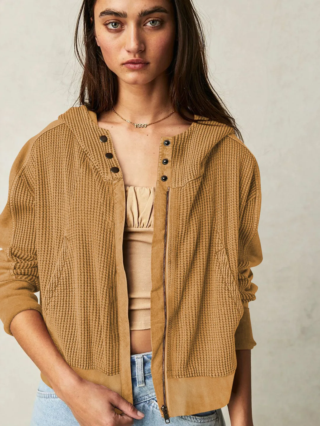 Explosions Sweater Zipper Button Long Sleeve Loose Casual Top Autumn And Winter Fashion Brand All-match Hoodie display picture 27