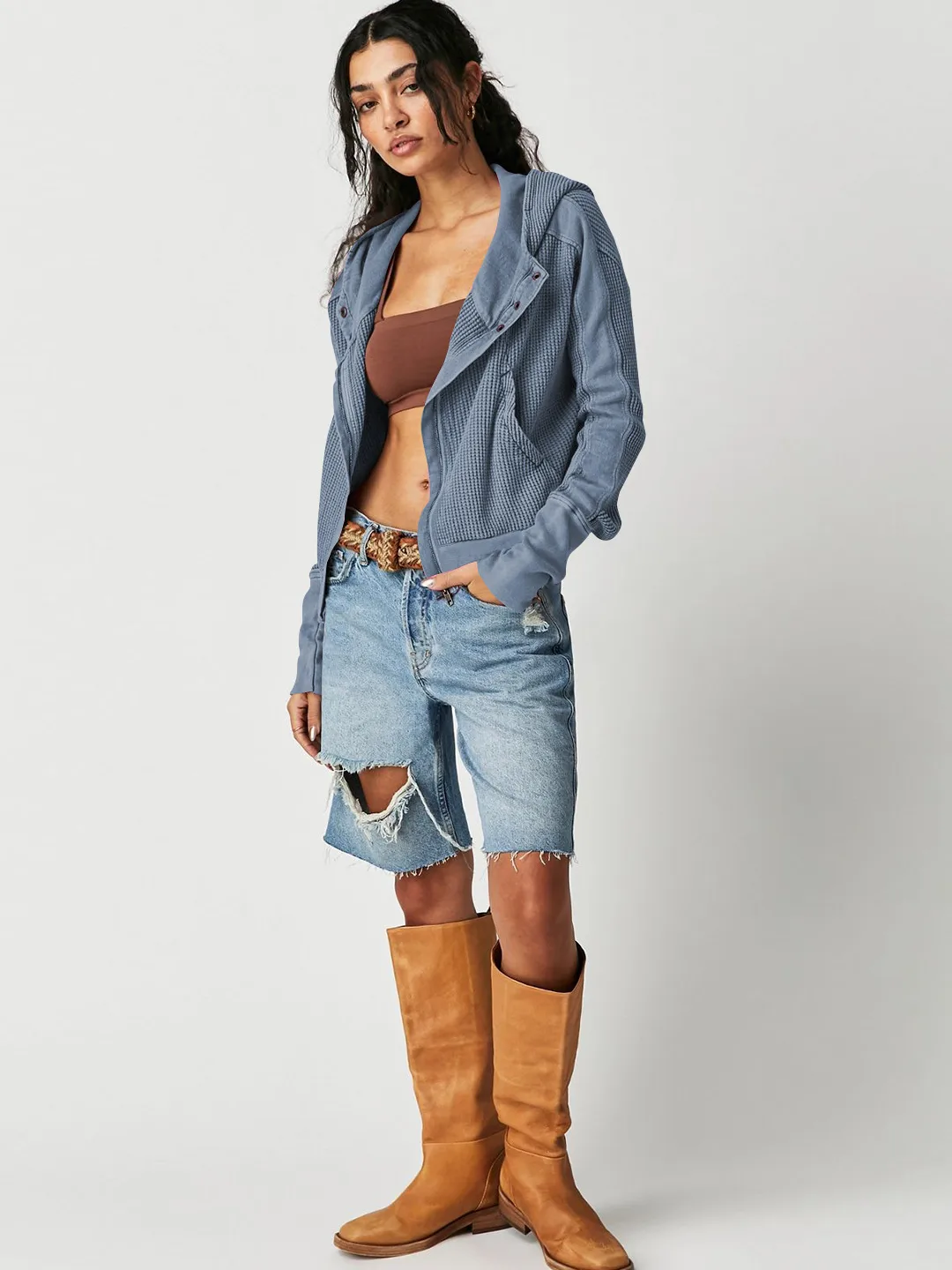 Explosions Sweater Zipper Button Long Sleeve Loose Casual Top Autumn And Winter Fashion Brand All-match Hoodie display picture 43