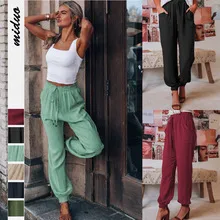 New Sports Yoga Pants High Waist Pocket Bloomers Summer  Explosion Wide Leg Casual Pants For Women display picture 4