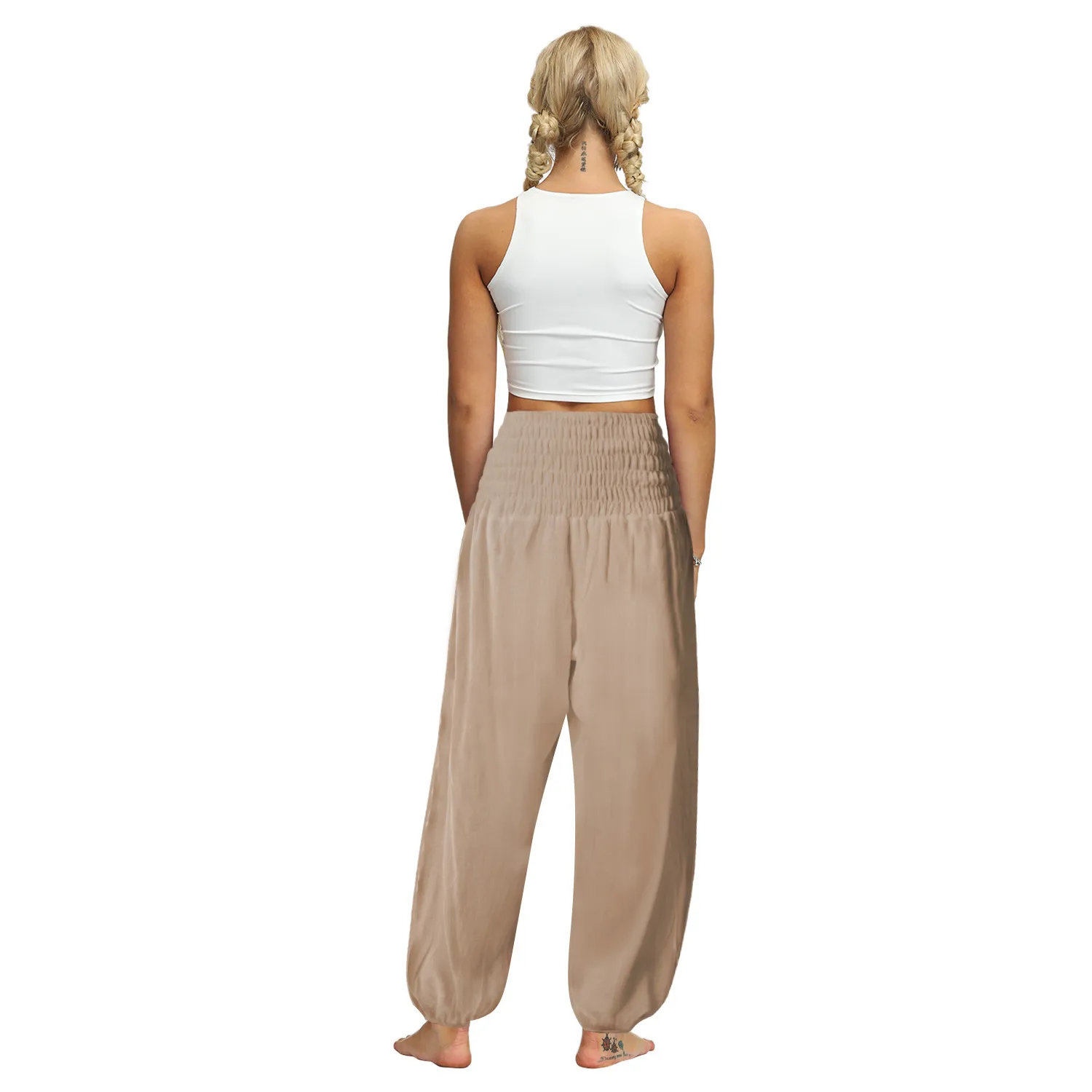 New Sports Yoga Pants High Waist Pocket Bloomers Summer  Explosion Wide Leg Casual Pants For Women display picture 8