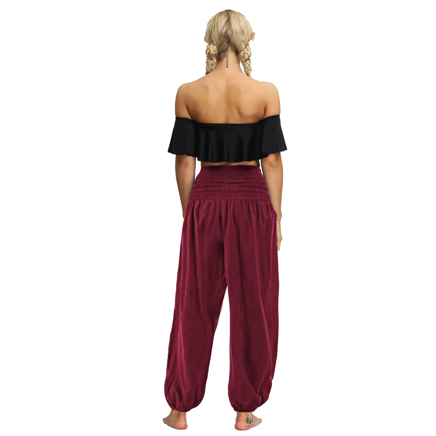 New Sports Yoga Pants High Waist Pocket Bloomers Summer  Explosion Wide Leg Casual Pants For Women display picture 10