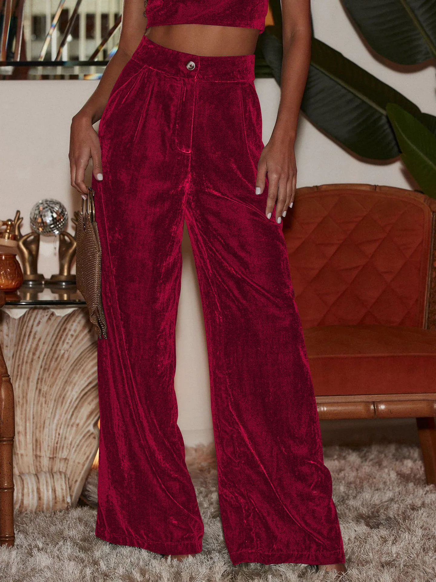 Fashion Women's New All-match Slim-fit Straight Trousers High-end Windproof And Dummy Casual Pants Winter display picture 3