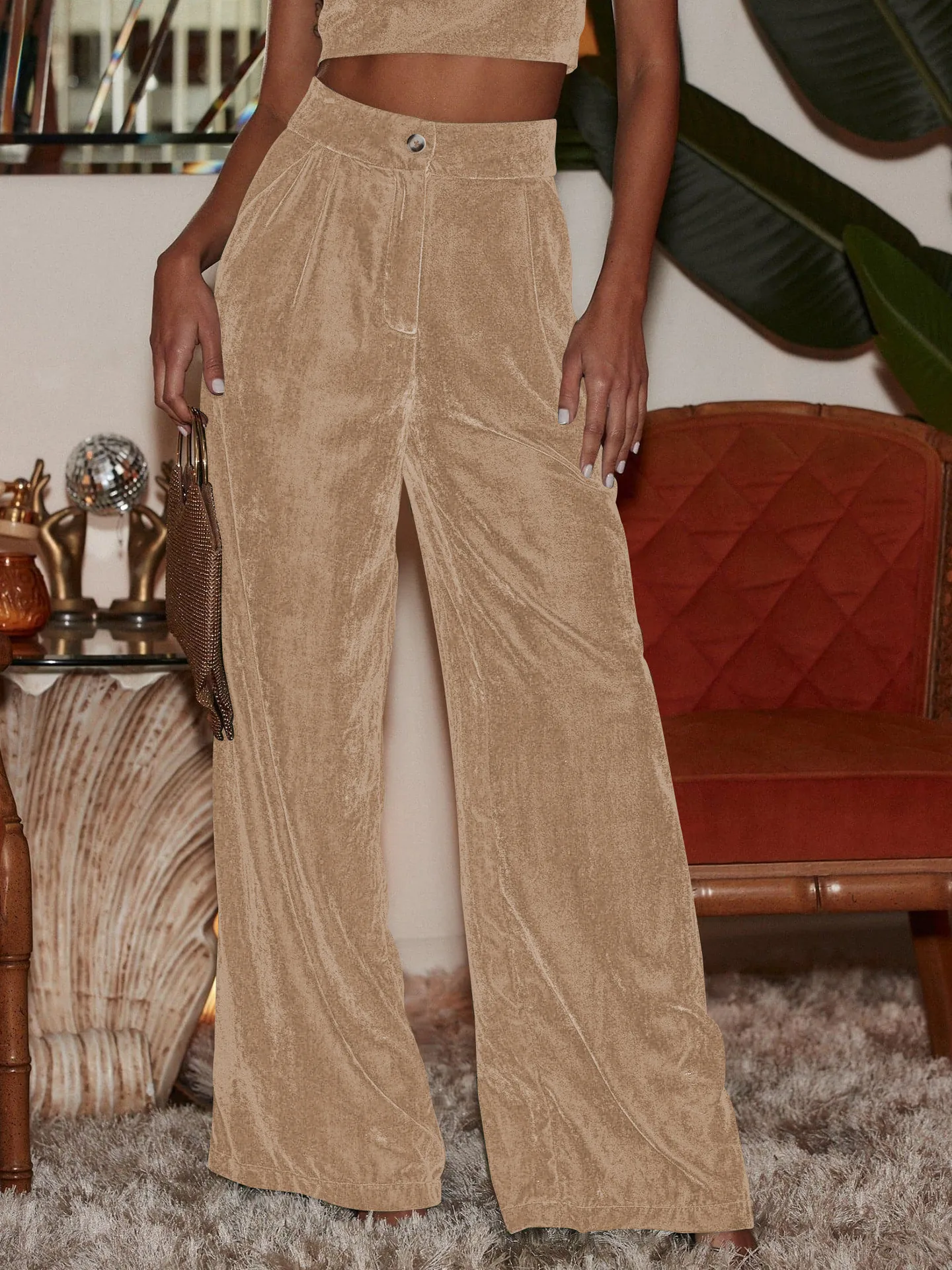 Fashion Women's New All-match Slim-fit Straight Trousers High-end Windproof And Dummy Casual Pants Winter display picture 6