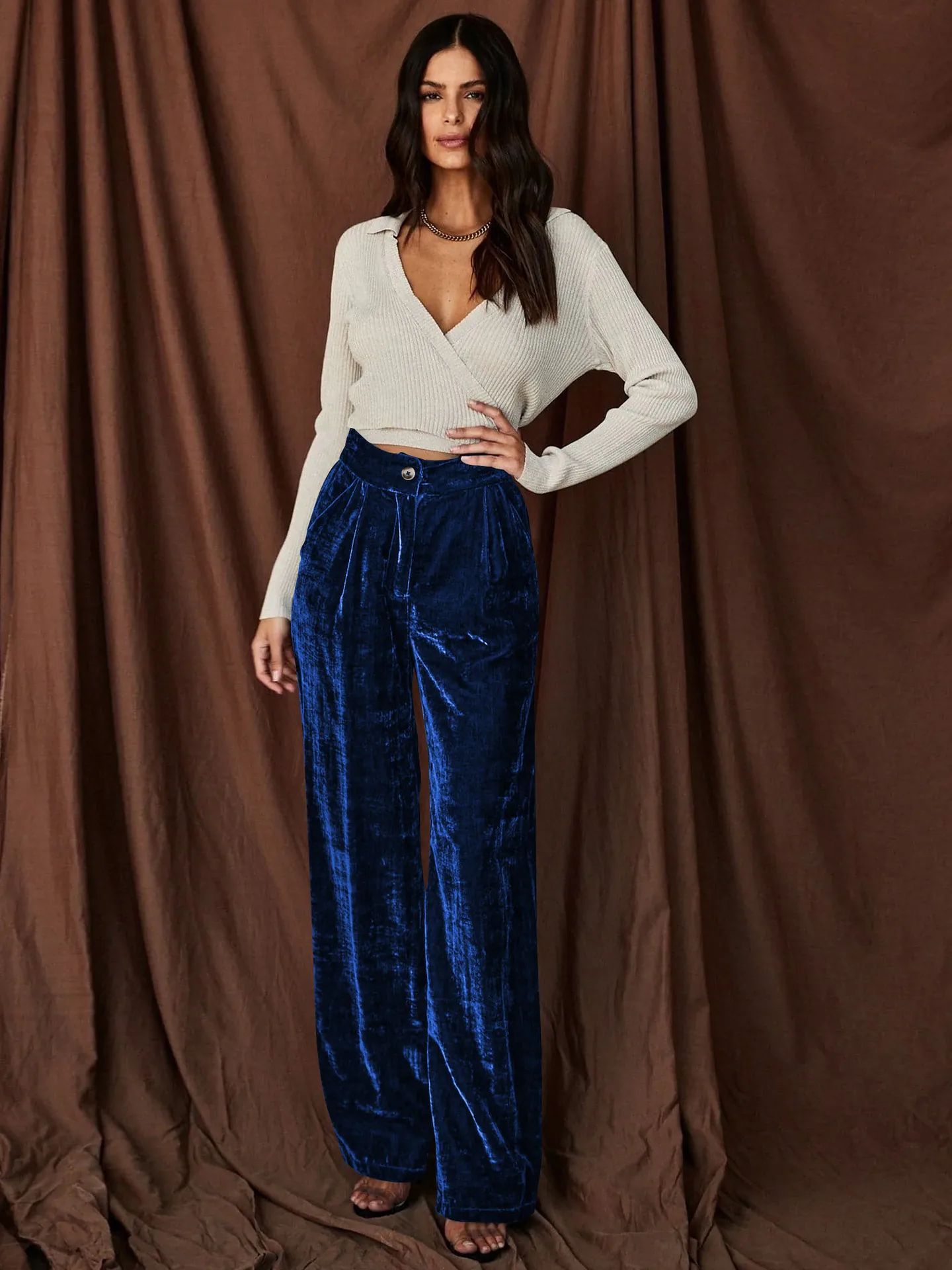 Fashion Women's New All-match Slim-fit Straight Trousers High-end Windproof And Dummy Casual Pants Winter display picture 9